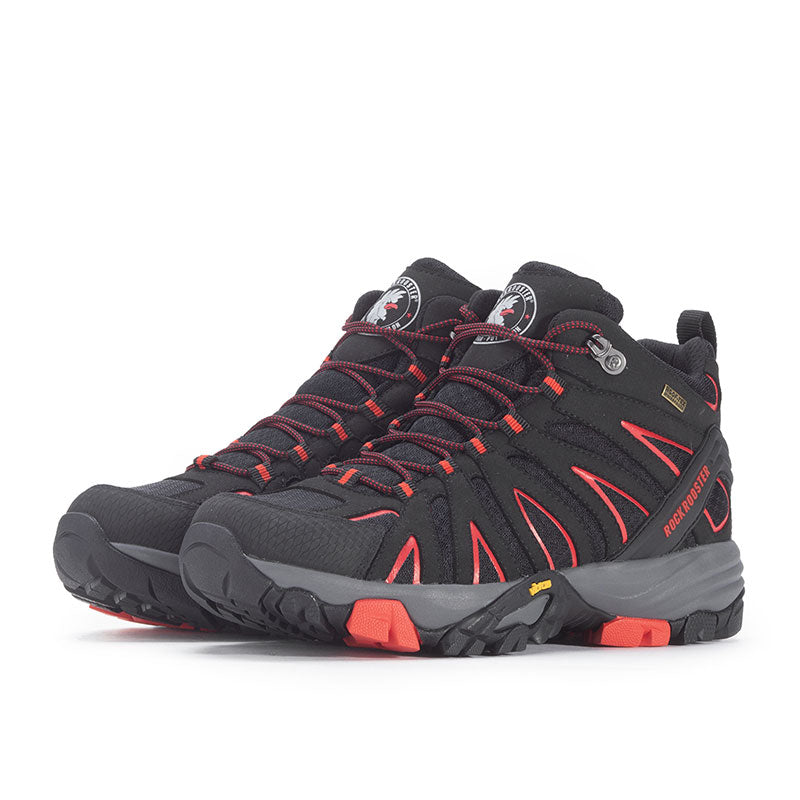 rockrooster Bedrock Black 6 Inch Waterproof Hiking Boots with VIBRAM®