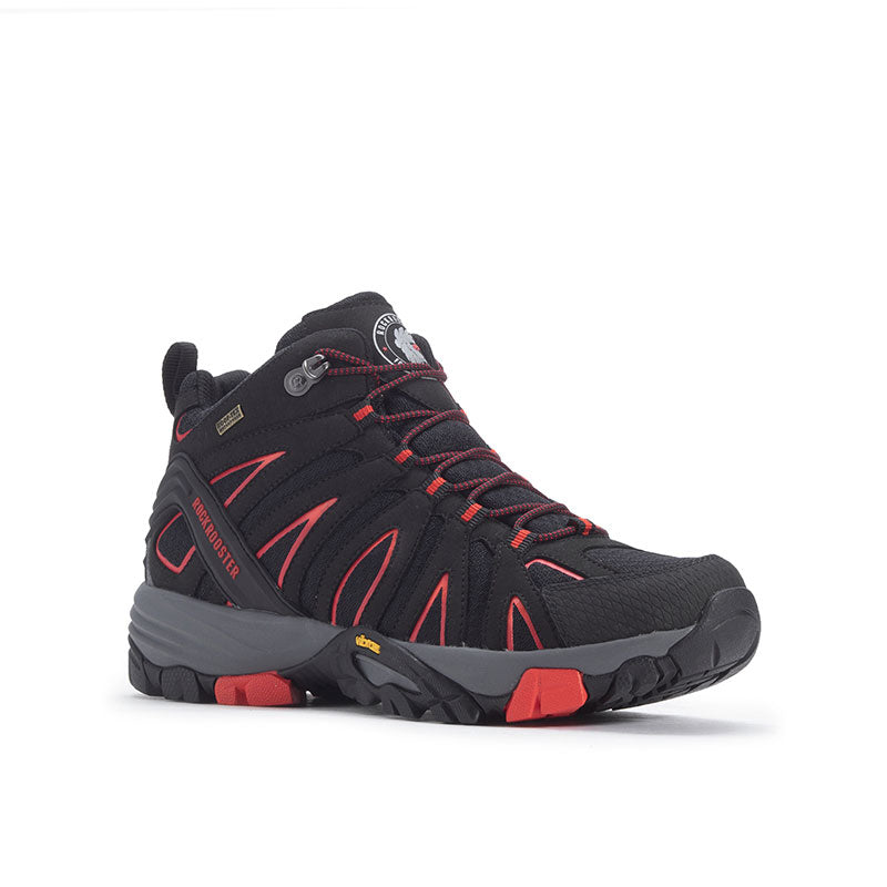 rockrooster Bedrock Black 6 Inch Waterproof Hiking Boots with VIBRAM®