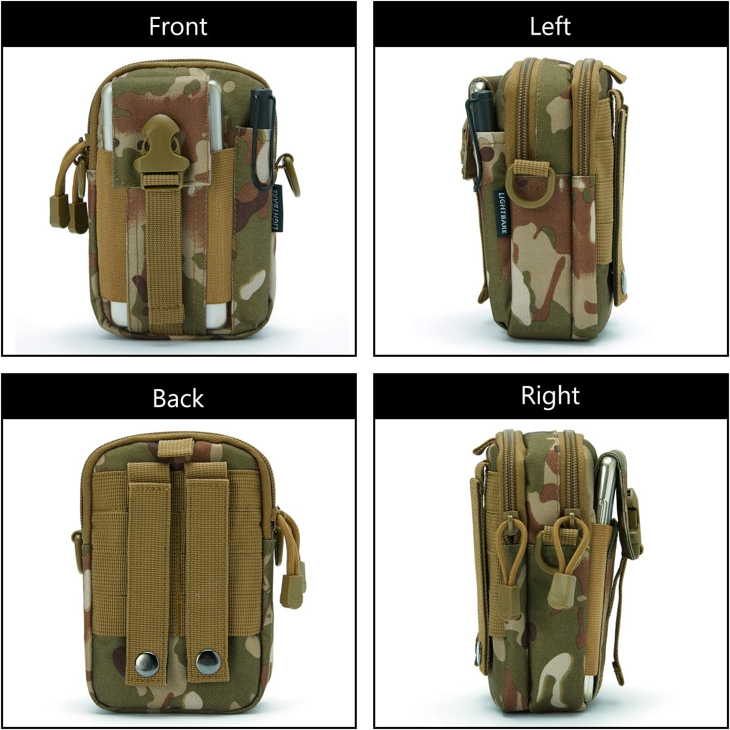 JupiterGear Tactical MOLLE Military Pouch Waist Bag for Hiking,