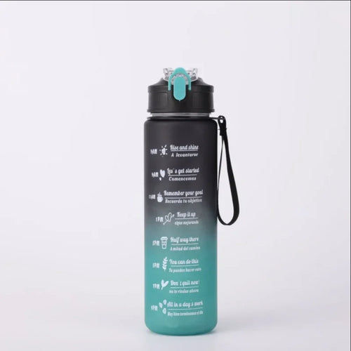 Sports Water Bottle with Time-Tracking Straw Leak Proof Locking Flip