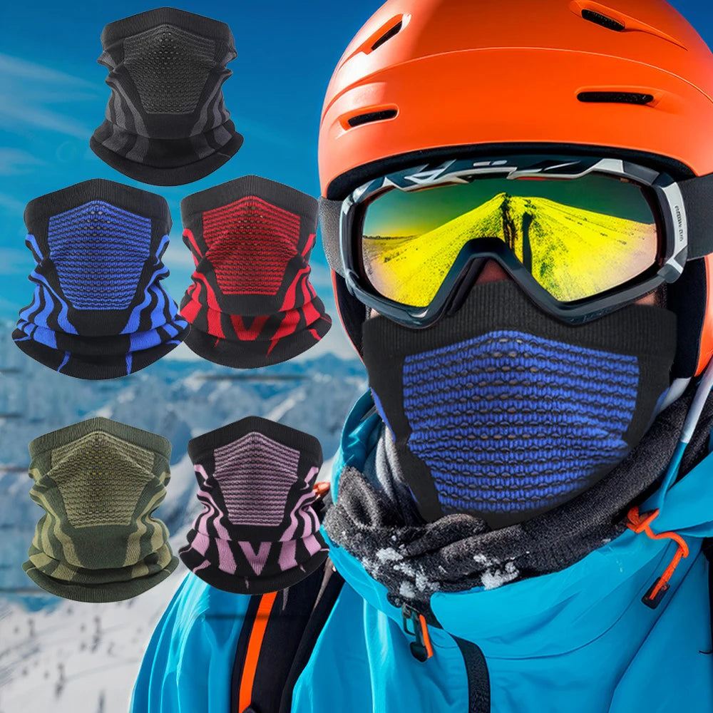 Unisex Warm Ski Mask Elastic Breathable Half Face Mask Scarf Outdoor