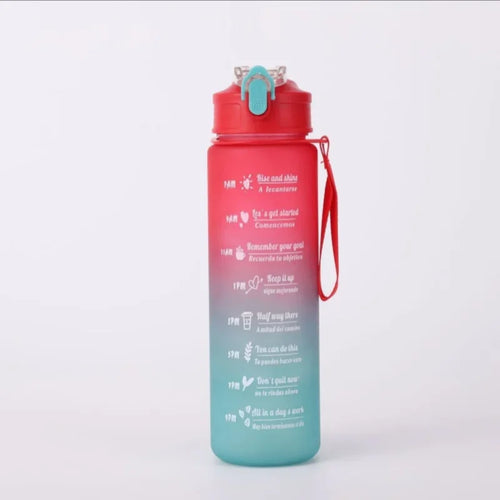 Sports Water Bottle with Time-Tracking Straw Leak Proof Locking Flip