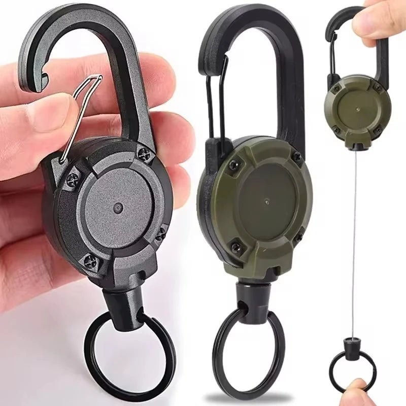 Retractable Heavy Duty Pull Reel Carabiner Strong Steel Wire Rope