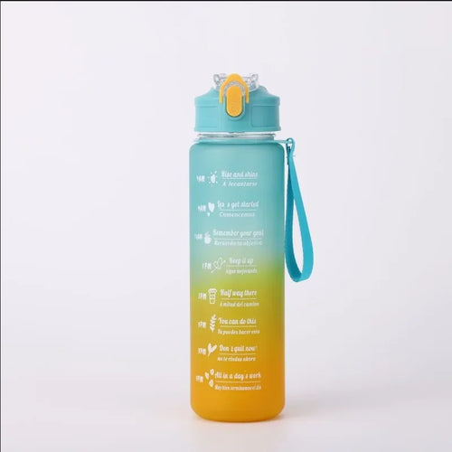 Sports Water Bottle with Time-Tracking Straw Leak Proof Locking Flip