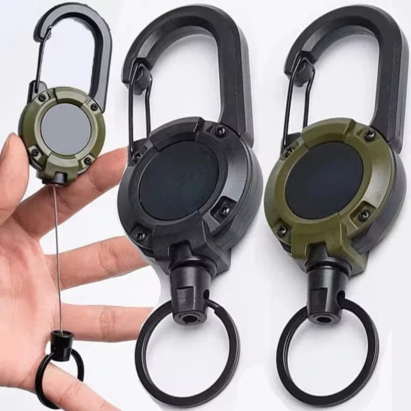 Retractable Heavy Duty Pull Reel Carabiner Strong Steel Wire Rope