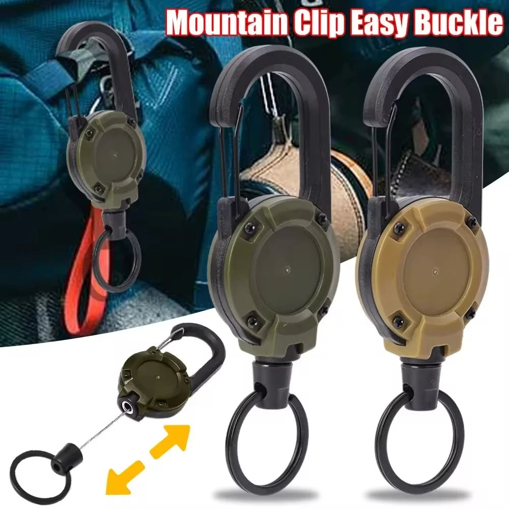 Retractable Heavy Duty Pull Reel Carabiner Strong Steel Wire Rope