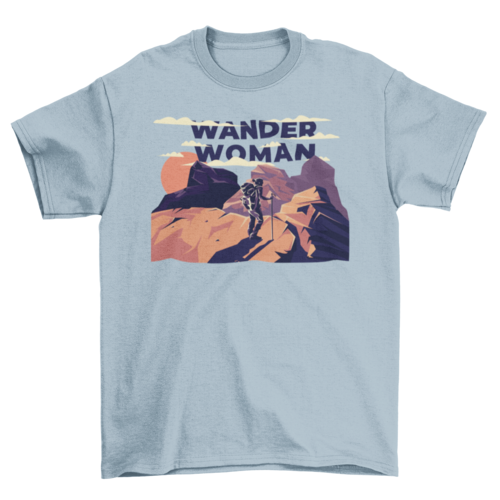 Woman hiking mountains t-shirt