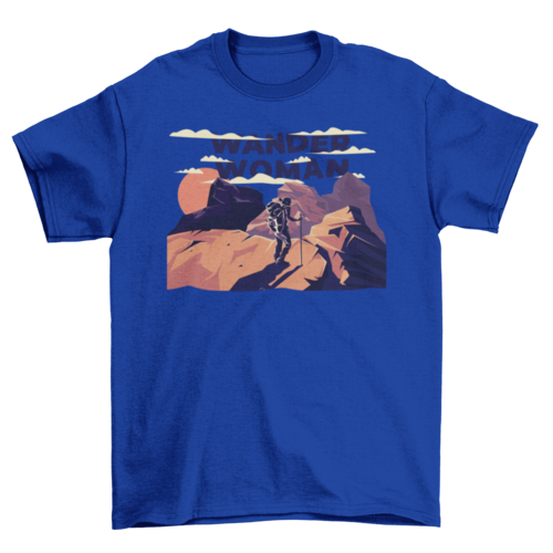 Woman hiking mountains t-shirt